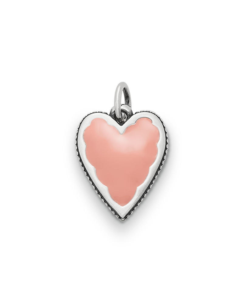 Enamel Pink Heart Charm