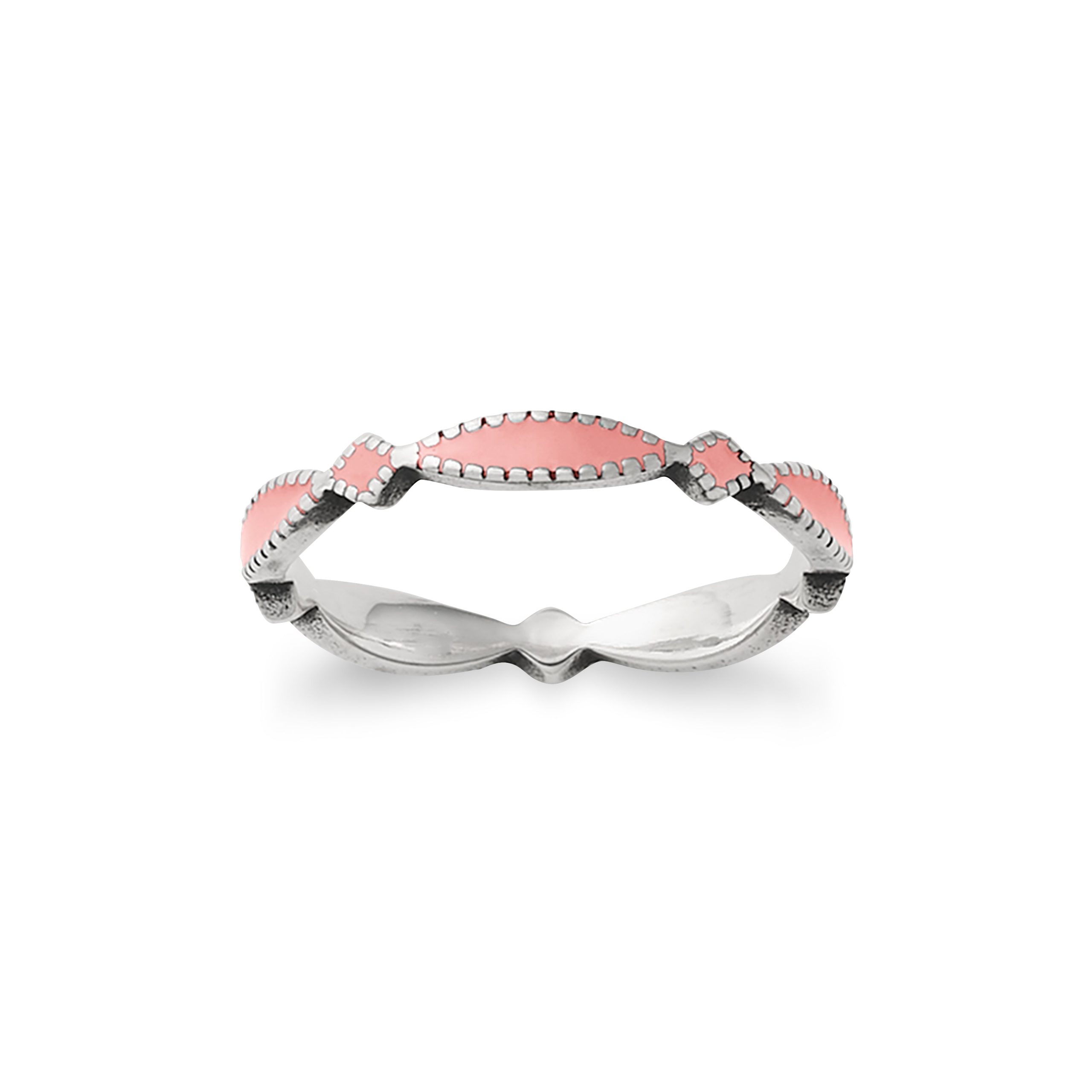 Enamel Pink Cordoba Stacker Ring - Image 2