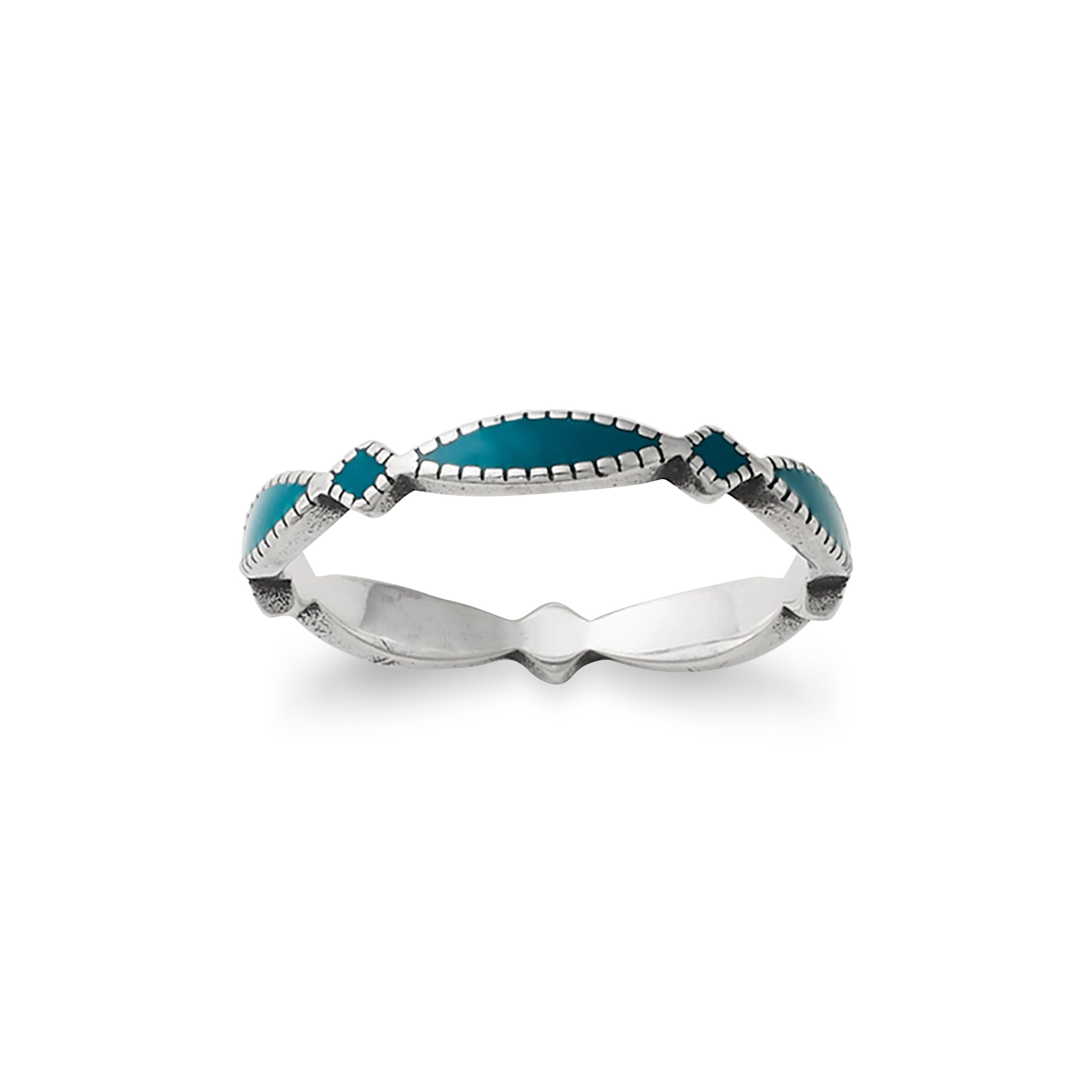 Enamel Blue Cordoba Stacker Ring - Image 2