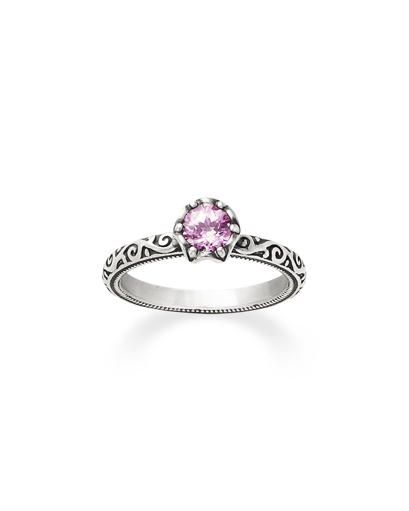 Cherished Birthstone Ring with Lab-Created Pink Sapphire